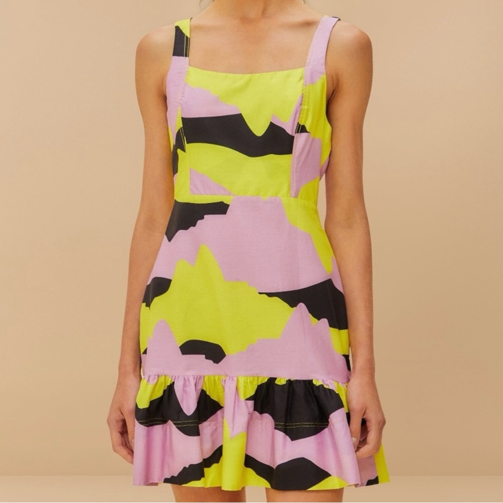 NWT FARM Rio Two Brothers Sleeveless Mini Dress size L🩷💛